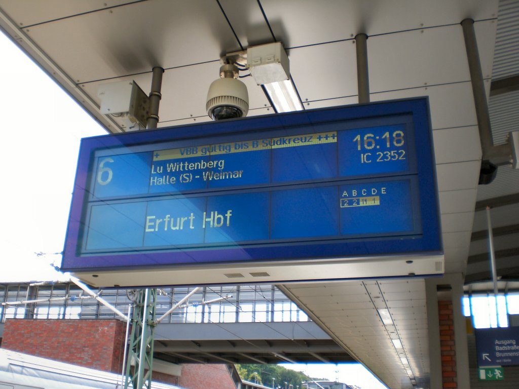 Bhf B-Gesundbrunnen, Fahrzielanzeiger